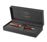 Parker Sonnet Ballpoint Pen | Red Lacquer with Gold Trim | Medium Point Black Ink | Gift Box