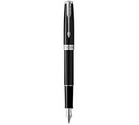 Parker Sonnet Fountain Pen | Black Lacquer with Palladium Trim | Medium Nib | Gift Box
