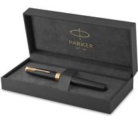 Parker Sonnet Fountain Pen | Matte Black Lacquer with Gold Trim | Fine Nib | Gift Box