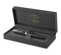 Parker Sonnet Fountain Pen, Matte Black Lacquer with Palladium Trim, Medium Nib, Gift Box