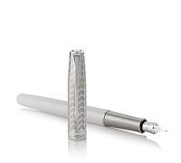 Parker Sonnet Fountain Pen | Metal & Pearl Lacquer with Palladium Trim | Solid 18k Gold Medium Nib | Gift Box