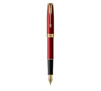 Parker Sonnet Fountain Pen | Red Lacquer with Gold Trim | Fine Nib | Gift Box