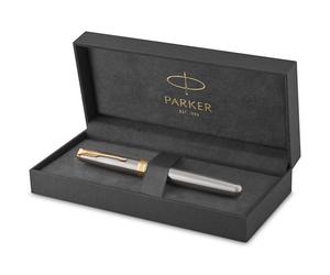 Parker Sonnet Fountain Pen | Stainless Steel with Gold Trim | Fine Nib | Gift Box