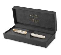 PARKER Sonnet Premium Fountain Pen, Silver, Fine Nib, 18K Gold Nib, 2119792