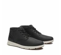 Parker Street Mid Lace High Top Trainers in Leather Black