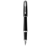 Parker Urban Fountain Pen | Muted Black with Chrome Trim | Medium Nib with Blue Ink | Gift Box