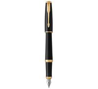 Parker Urban Fountain Pen | Muted Black with Gold Trim | Medium Nib with Blue Ink | Gift Box