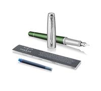 Parker Urban Fountain Pen, Premium Green with Fine Nib and Blue Ink Refill, 1931617
