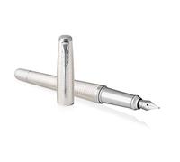 Parker Urban Fountain Pen, Premium Pearl Metal Chiselled with Medium Nib and Blue Ink Refill, 1931608