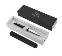 Parker Urban Twist Ballpoint Pen | Black with Chrome Trim | Medium Point | Blue Ink Refill | Gift Box with Velvet Case