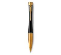 Parker Urban Twist Ballpoint Pen | Muted Black with Gold Trim | Medium Point Blue Ink Refill | Gift Box