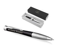 PARKER Urban Twist Ballpoint Pen with Engraving | Premium Pen | Gift Box | Blue Ink | Elegant | Personalised Gift | Name | Engraved | Anniversary | Birthday (Muted Black C.C.)