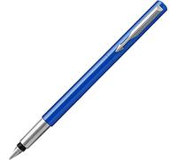 Parker Vector Fountain Pen | Blue with Chrome Trim | Medium Nib | Blue Ink | Hangtab
