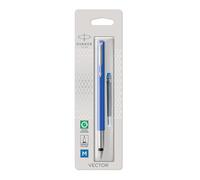 Parker Vector Fountain Pen | Blue with Chrome Trim | Medium Nib | Blue Ink | Hangtab