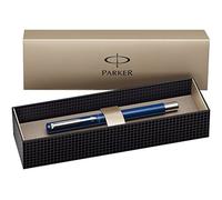 Parker Vector Stainless Steel Trim Fountain Pen with Medium Nib, Gift Box - Blue