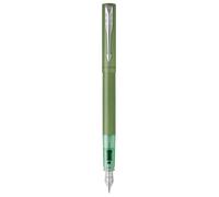 Parker Vector XL Fountain Pen | Metallic Green Lacquer on Brass | Medium Nib with Blu