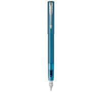 Parker Vector XL Fountain Pen | Metallic Teal Lacquer on Brass | Fine Nib with Blue Ink Refill | Gift Box