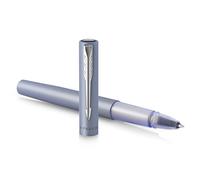 Parker Vector XL Rollerball Pen | Metallic Silver-Blue Lacquer on Brass | Fine Point with Black Ink Refill | Gift Box