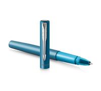 Parker Vector XL Rollerball Pen | Metallic Teal Lacquer on Brass | Fine Point with Black Ink Refill | Gift Box