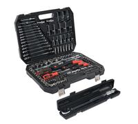 ParkerBrand 215pc Socket Set with Torque Wrench - Professional Chrome Vanadium Mechanics Kit