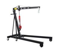 ParkerBrand.com 2 Tonne Folding Hydraulic Engine Crane with Adjustable Boom - Garage Workshop Hoist