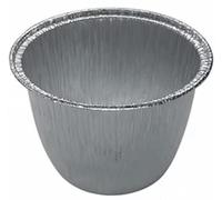 Parkers Foodservice Rolled-Edge Foil Pudding Basins R/0733A | Ovenable Foil Containers | 83 × 73 × 48 mm - (Pack of 80)