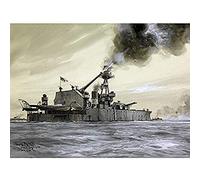 Parkes HMS Lord Clive Shelling German Forts War Painting Art Print Canvas Premium Wall Decor Poster Mural