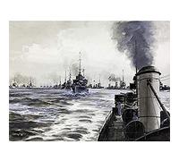 Parkes Surrendered German Destroyers War Ships Painting Unframed Wall Art Print Poster Home Decor Premium