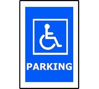 Parking Accessible Image | 40cm x 30cm | Blue - PVC Plastic Sign for Reserved Handicap Spaces, ADA Compliance, Public and Private Parking Lots | UK-Made with Renewable Energy