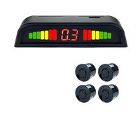 Parking Aid Assist Sensor Car LED Parking Sensor Kit Backlight Display Switch Reverse Backup Monitor Detector System With 22mm 4 Sensors 8 Colors(Black)