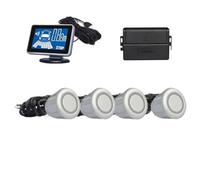 Parking Assist Sensor Backup Radar Reverse 4 Parking Sensors Systems Car Vehicle Garage Parktronic Kit Distance Sensing Buzzer Alert Car Geomagnetic Sensors(Silver)