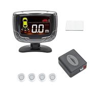 Parking Assist Sensor Car Rear Reversing Radar Parking Sensor Set LCD Display 4 Probe 65dB Buzzer Alarm Backup Monitor Detector(Silver)