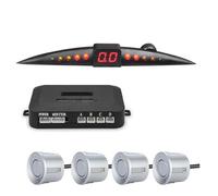Parking Assist Systems Car Blind Spot Monitors 12V Parking Sensor Kit 22mm Parktronic LCD Display Beep Reverse Backup Radar Monitor Systems 4 Sensors(Silver)