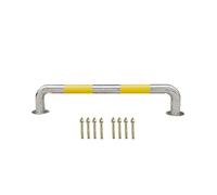 Parking Barriers Parking Barrier Safety Bollard, With Yellow Reflective Stickers And Anchor Bolts 2.5-inch Diameter Anti-collision Column(50x30cm/19.7x11.8in)