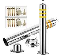 Parking Bers Car Parking Space Lock Bollard, 2 Parking Yellow and Balck Lockable Down Car Parking Ber Post, Private Car Park Driveway Guard Saver Blocker,76×800mm