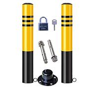 Parking Bers Driveway Safety Post - Parking Post with Reflective Strips - Safety Bollards for Entrances Public Roads