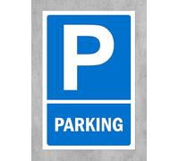 Parking blue sign SP071 - Self adhesive sticker (200mm x 150mm)