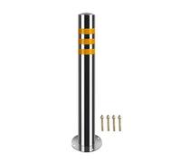 Parking Bollard 304 Stainless Steel Security Bollard, Fixed Surface-Mount Post With Reflective Tape, For Residential, Commercial & Industrial Parking Lot Outdoor Use(1 Pack,29.6 x 3.5in)