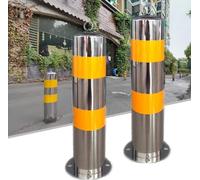 Parking Bollard Driveways Metal Bollard 114mm Wide Parking Ber,For Driveways Reflective Tape Security Posts for Private Parking, Street