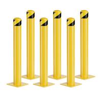 Parking Bollard Post, Bollards Steel, 4.5 Inch Diameter Bollard Covers, Yellow Powder Coated Safety Parking Barrier Post, for Traffic Sensitive Areas (6, 48inch)