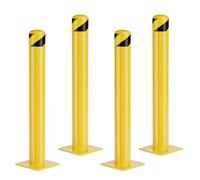 Parking Bollard Post, Bollards Steel, 4.5 Inch Diameter Bollard Covers, Yellow Powder Coated Safety Parking Barrier Post, for Traffic Sensitive Areas (4, 48inch)