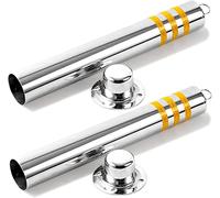 Parking Bollard Post, Security Parking Bollard Silver Multiple Sizes Lockable Stainless Steel 2 Pack(800x89mm/31.5x3.5in)