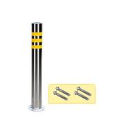 Parking Bollard Post, Stainless Steel Parking Barrier With Reflective Strips Silver 52-75 cm(75cm/29.5in)