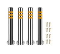Parking Bollard Stainless Steel Traffic Safety Bollard, Permanent Surface-Mount Barrier With Anchor Bolts, Anti-Collision Post For Outdoor Use(29.6x2.5 in)