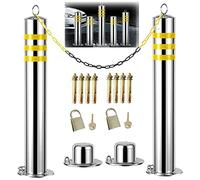 parking bollards, 2 Pack Stainless Steel Parking Barrier Reflective Tape Easy Installation,76×650mm(76x650mm)