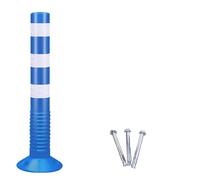 parking bollards，，30" Reflective Traffic Delineator Posts - 6 Pack Blue Safety Cones for Parking Lots & Road Channelization, Detachable Bollard for Enhanced Visibility & Safety