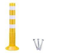 parking bollards，，30" Traffic Delineator Posts - 6 Pack Yellow Safety Cones with Reflective Collars for Parking Lots & Road Safety - Detachable Channelizer Bollard for Enhanced Visibility