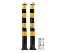 parking bollards， 39-Inch Safety Bollard for Driveways, Parking Barrier Post for Traffic Control, Entrance Security(2pcs)