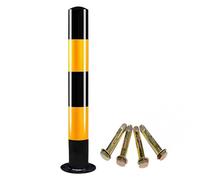 Parking Bollards - Heavy Duty Galvanized Steel Security Posts for Driveways and Industrial Entrances, Reflective, Fixed Safety Solution