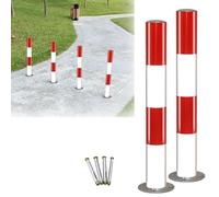 Parking bollards, Heavy Duty Parking Barrier Post | Warning Column | Space Blocker, Night Reflective Bolt Down Pillar(Red White,11.4 x 60cm)